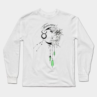 Taurus Green Gem Stone Long Sleeve T-Shirt